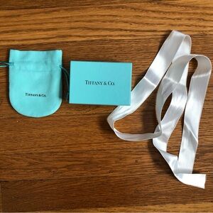 Tiffany & Co. Turquoise Pouch and Box with White Ribbon